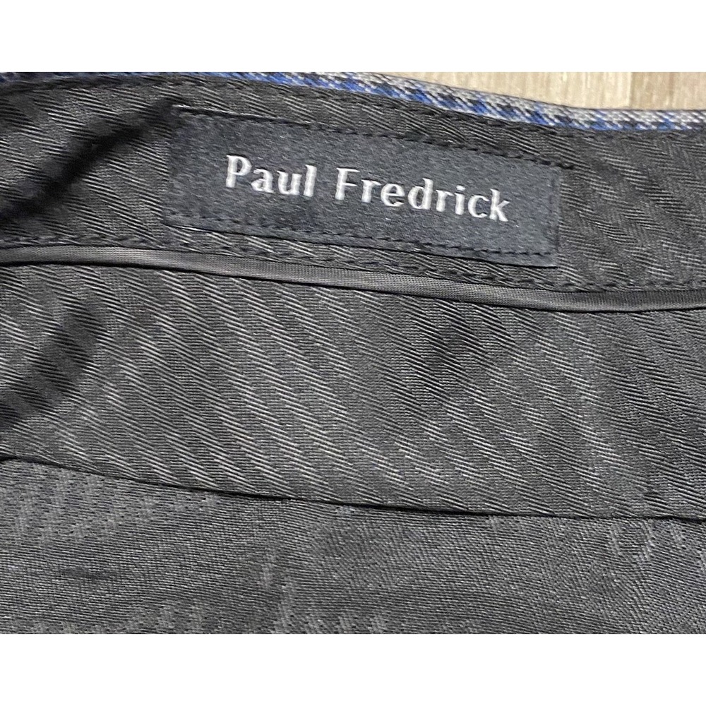 Paul Fredrick Y2K Men's NWT Blue Black Houndstooth Performance Dress Pants - 37 - Picture 6 of 6